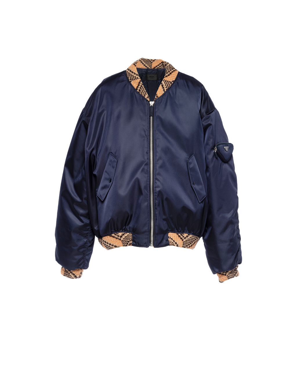 Prada Oversized Re-nylon And Knit Bomber Jacket Blue | 1962UVROQ