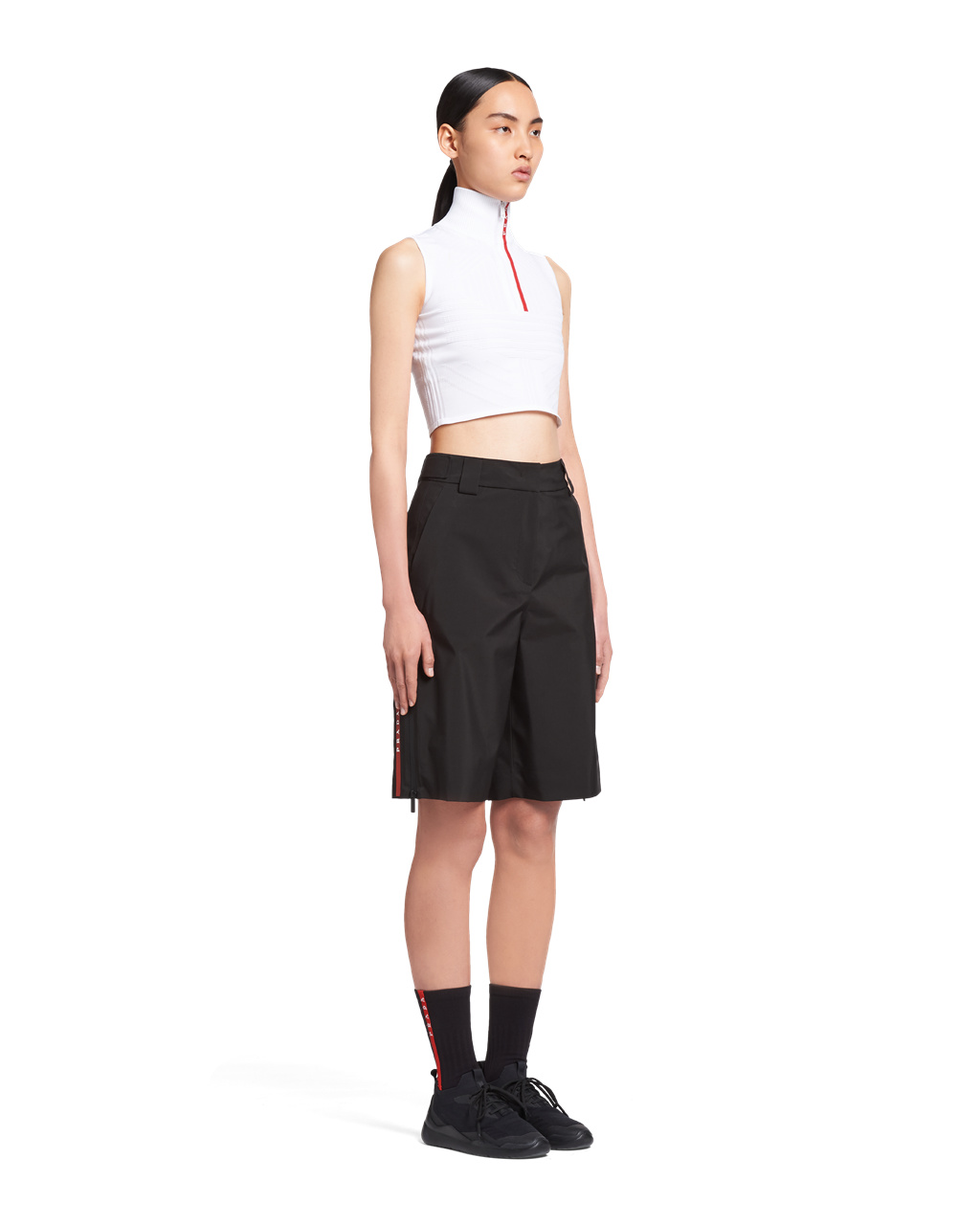 Prada Oversized Technical Fabric Bermudas Black | 7940XADIN