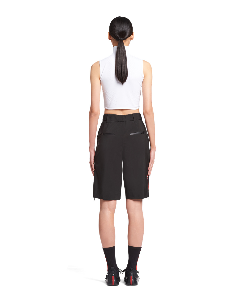 Prada Oversized Technical Fabric Bermudas Black | 7940XADIN