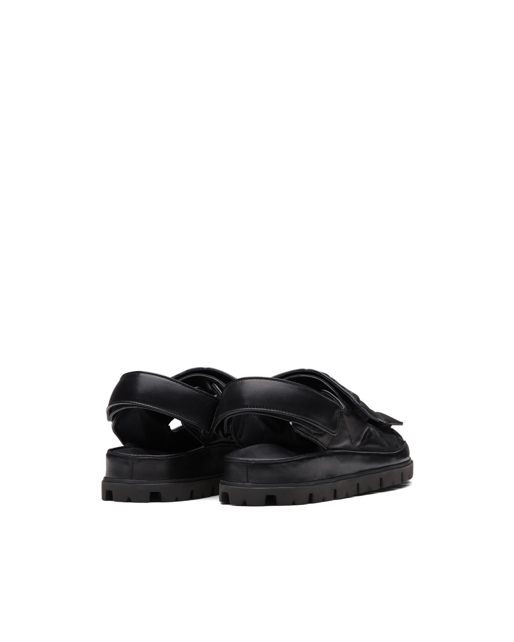 Prada Padded Nappa Leather Sandals Black | 1834GKSRM