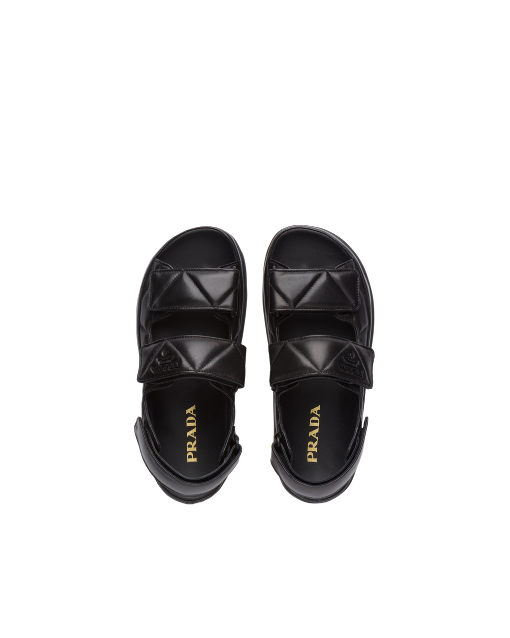 Prada Padded Nappa Leather Sandals Black | 1834GKSRM