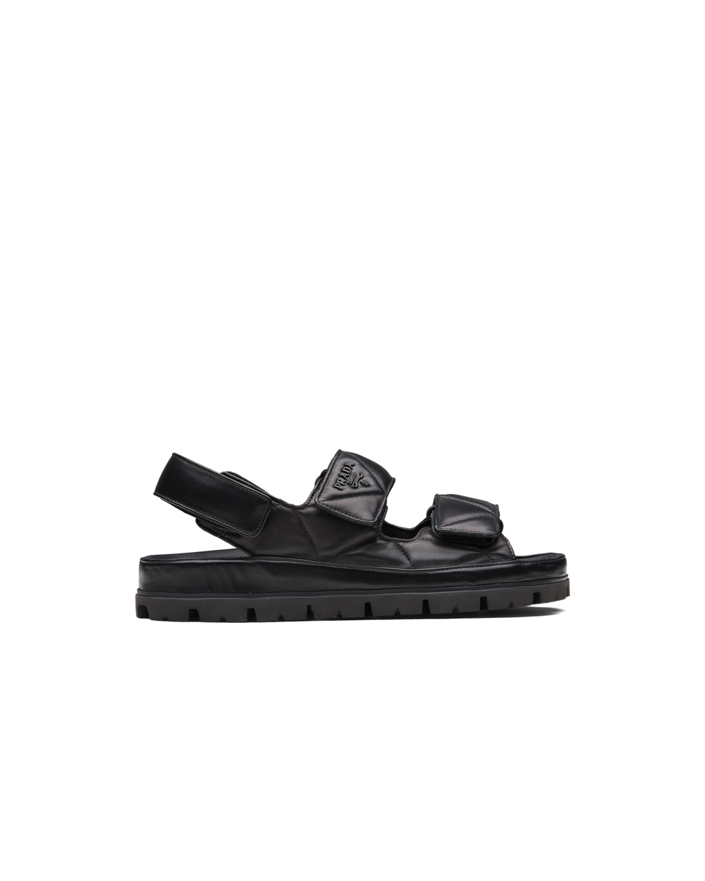 Prada Padded Nappa Leather Sandals Black | 1834GKSRM