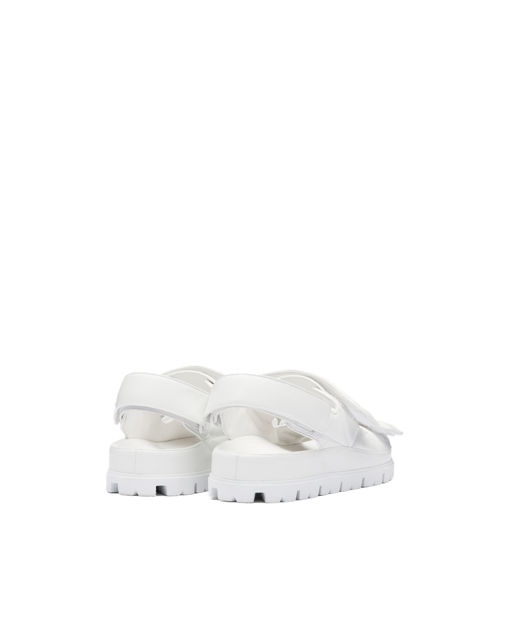 Prada Padded Nappa Leather Sandals White | 8716XGWUZ