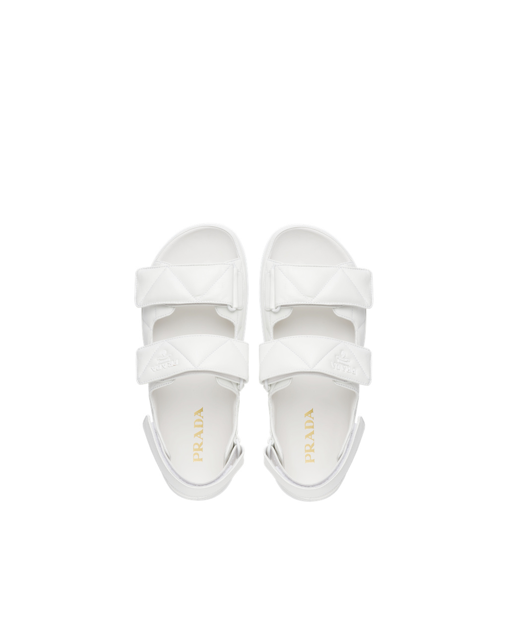 Prada Padded Nappa Leather Sandals White | 8716XGWUZ