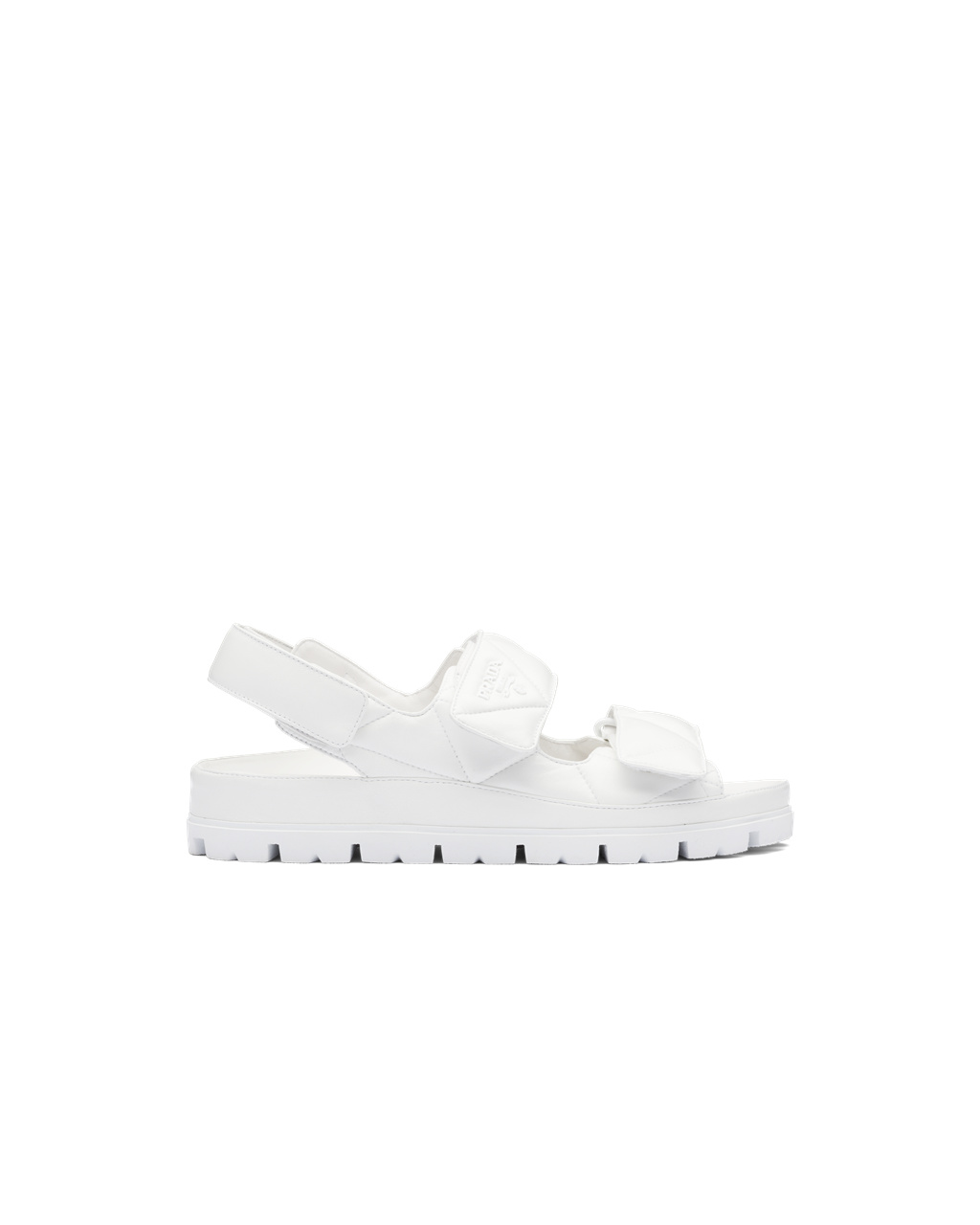 Prada Padded Nappa Leather Sandals White | 8716XGWUZ