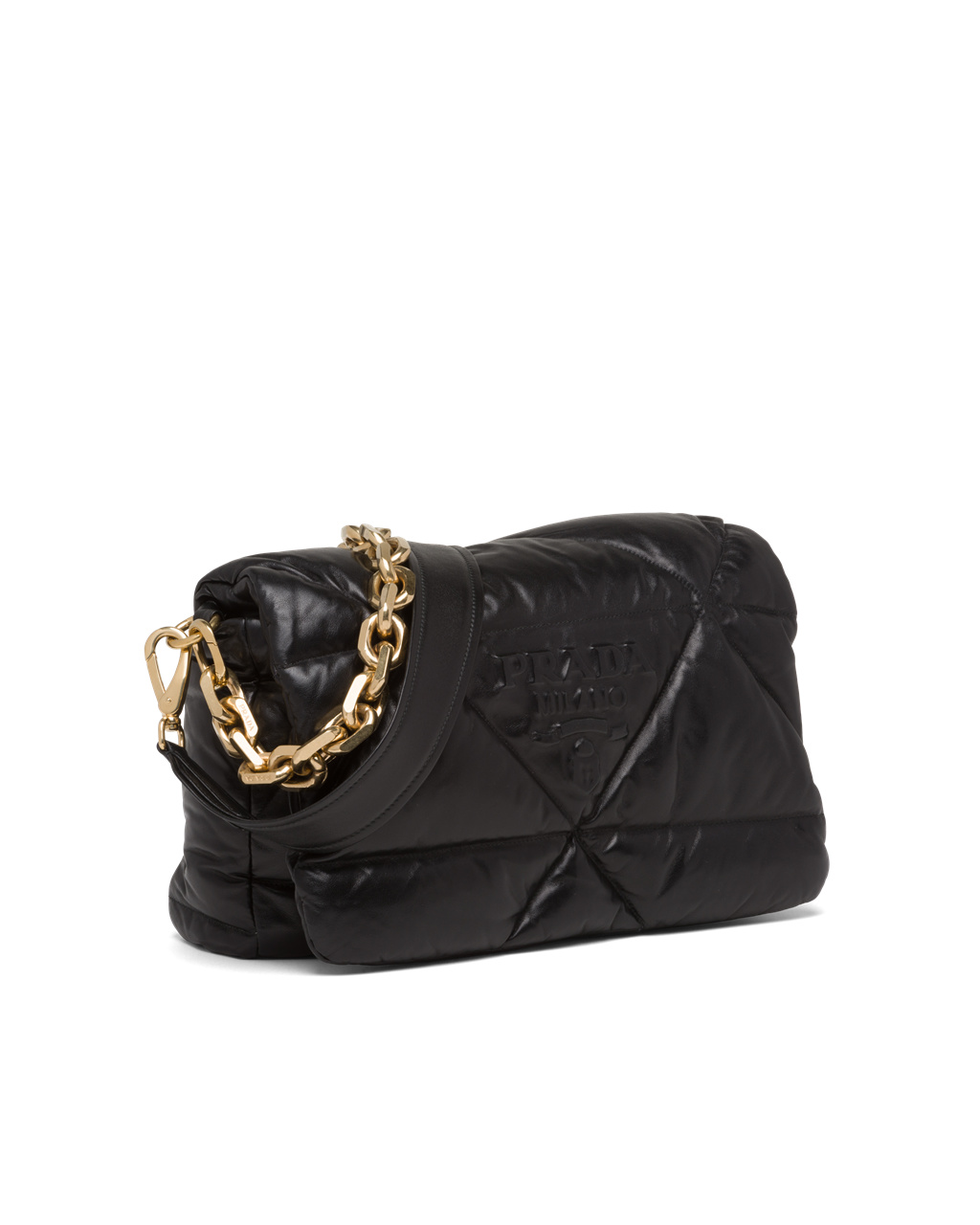 Prada Padded Nappa Leather Shoulder Bag Black | 0628EYQTJ