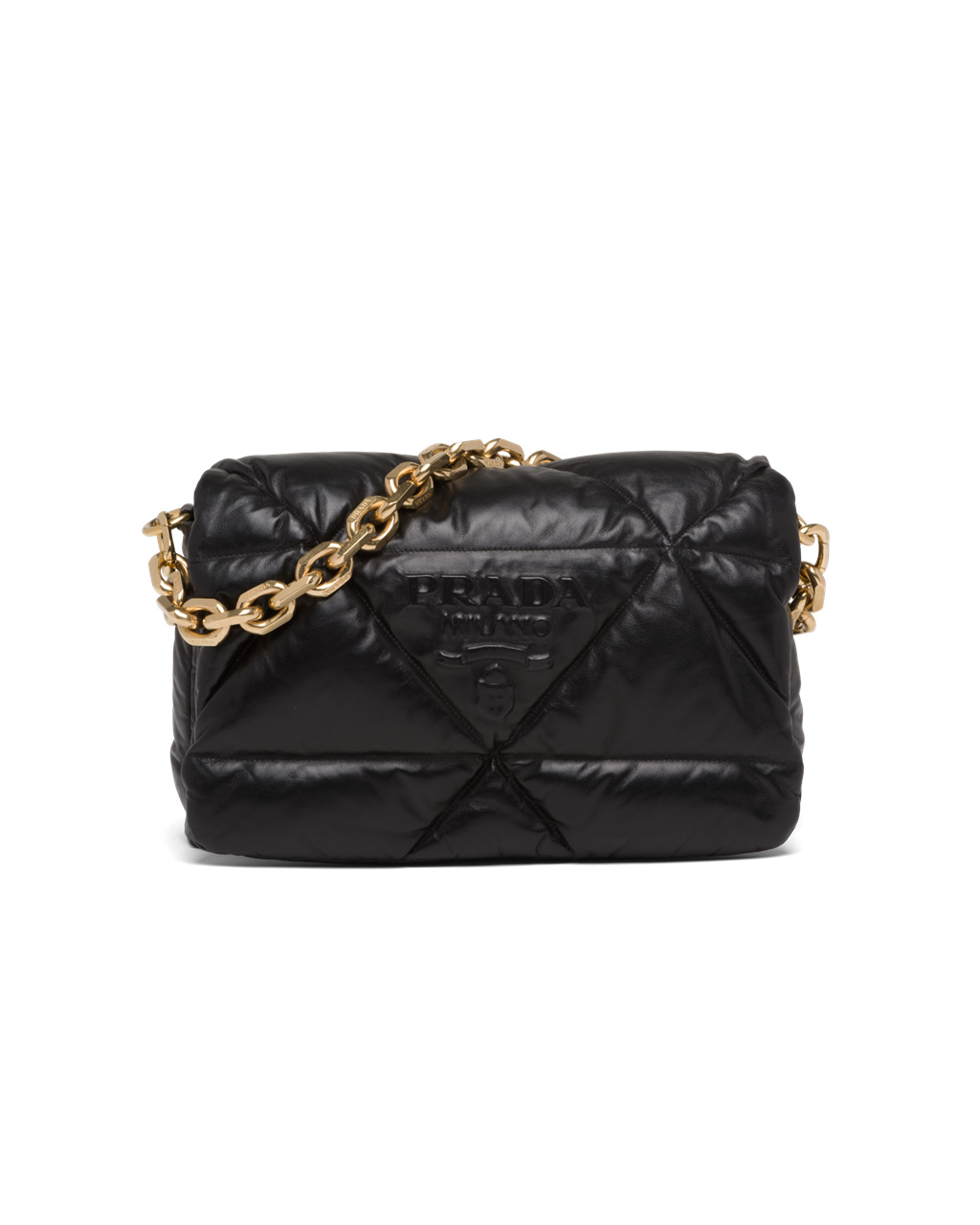 Prada Padded Nappa Leather Shoulder Bag Black | 0628EYQTJ