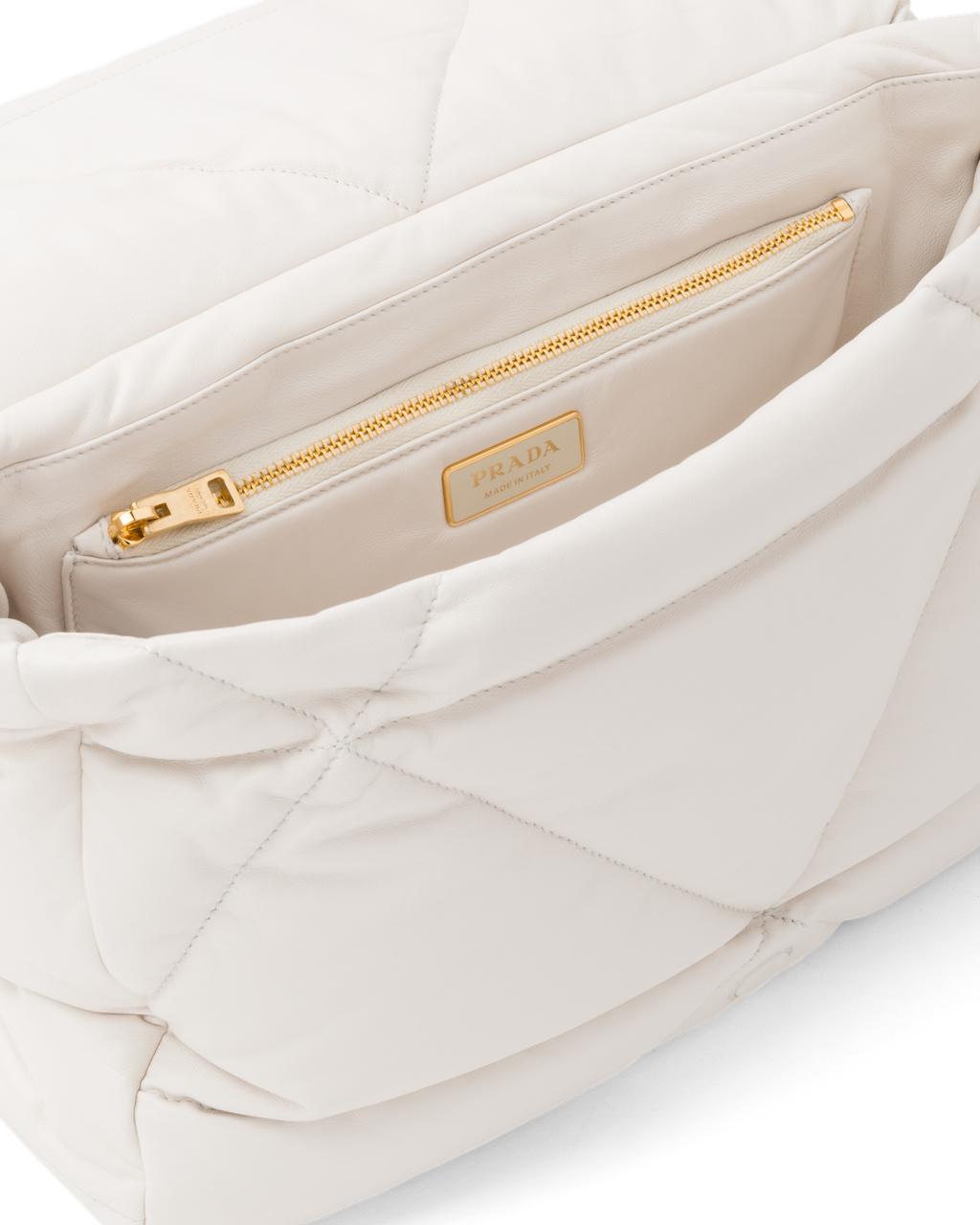 Prada Padded Nappa Leather Shoulder Bag White | 3015AKJSR