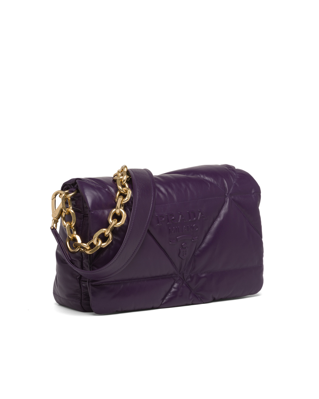 Prada Padded Nappa Leather Shoulder Bag Violet | 9604GPAXI