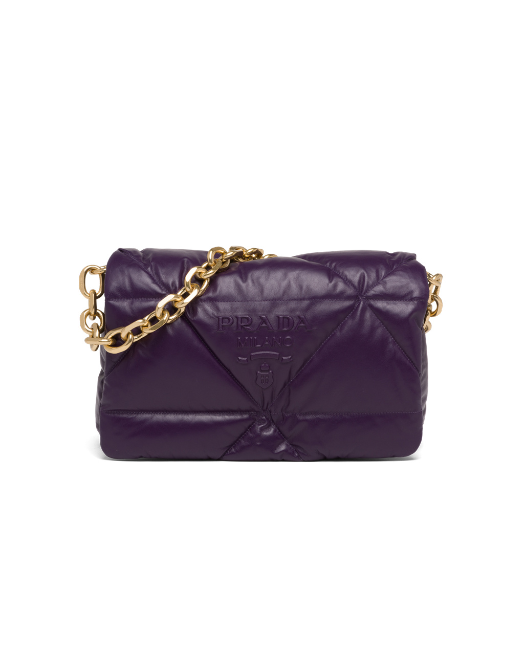 Prada Padded Nappa Leather Shoulder Bag Violet | 9604GPAXI