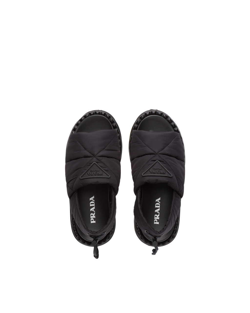 Prada Padded Nylon Sandals Black | 5871ZXNRA