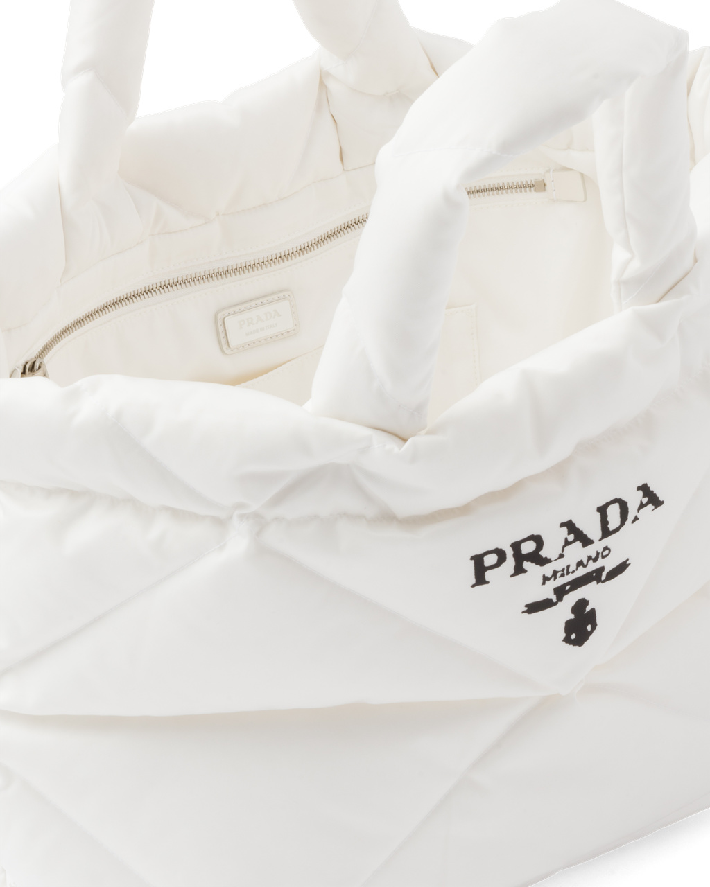 Prada Padded Re-nylon Tote Bag White | 4825BJAUQ