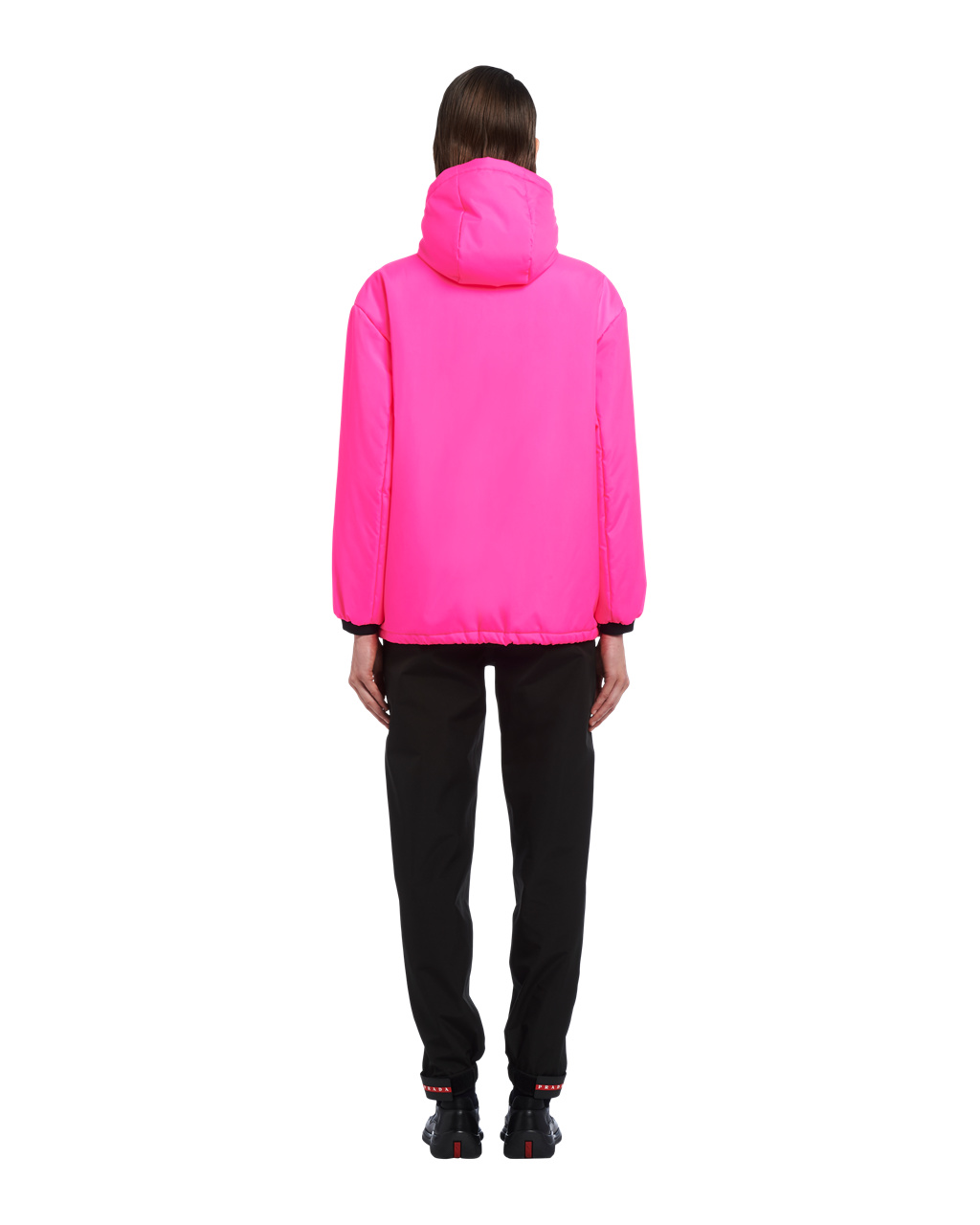 Prada Padded Technical Fabric Hooded Jacket Fluo Pink | 1607BSHPN