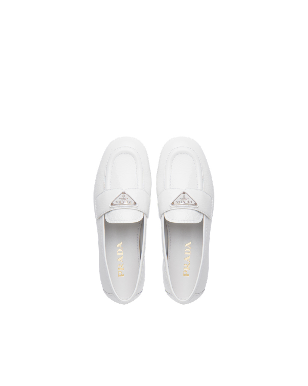 Prada Patent Leather Loafers White | 3197JFECD