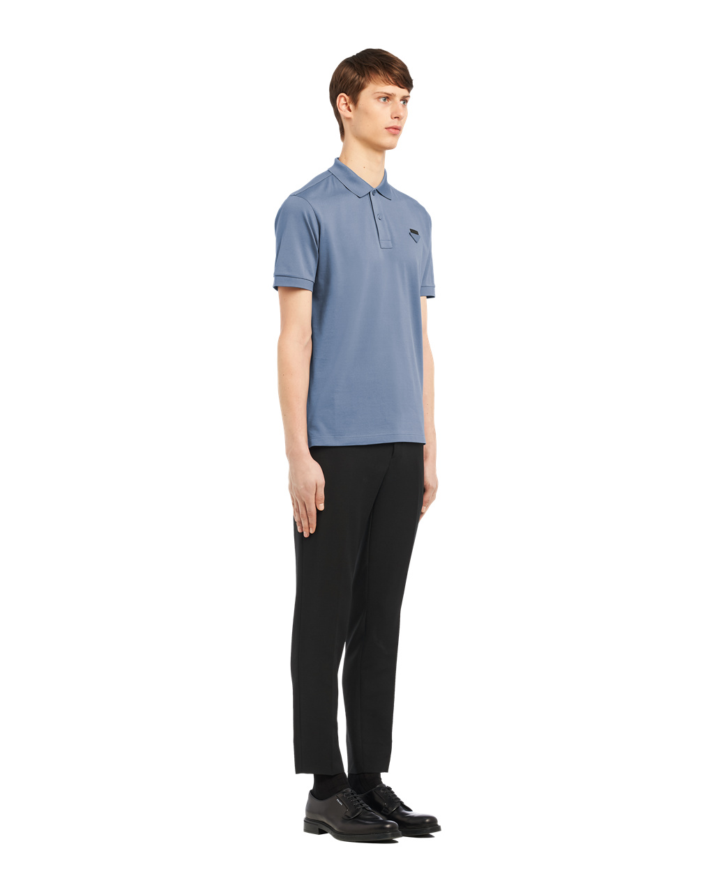 Prada Piqué Polo Shirt Aviator Blue | 6782IQFWG