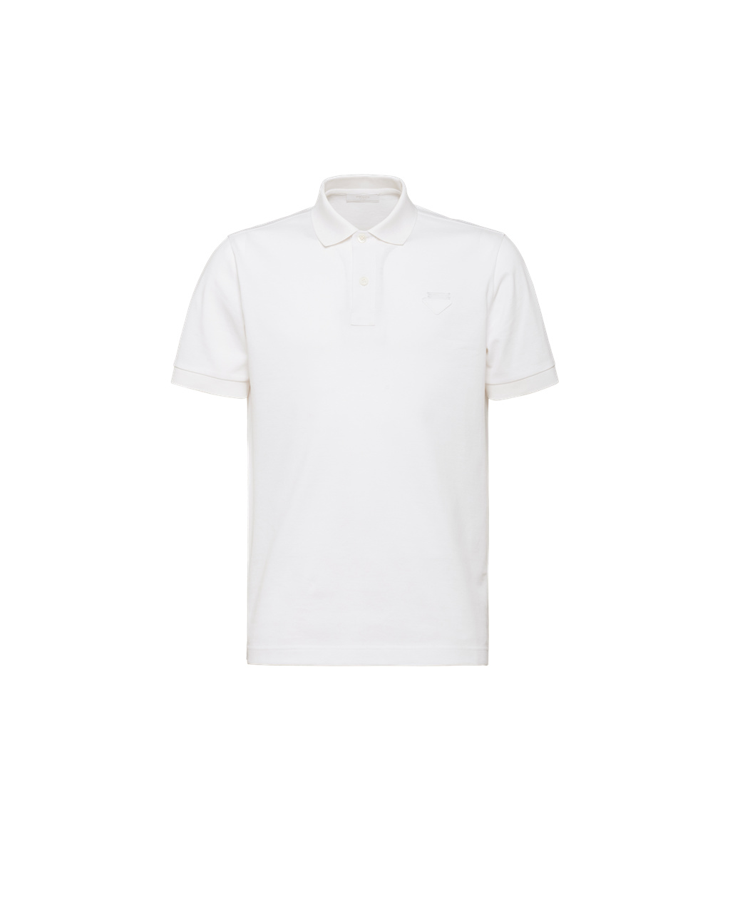 Prada Piqué Polo Shirt White | 1380KOHVE