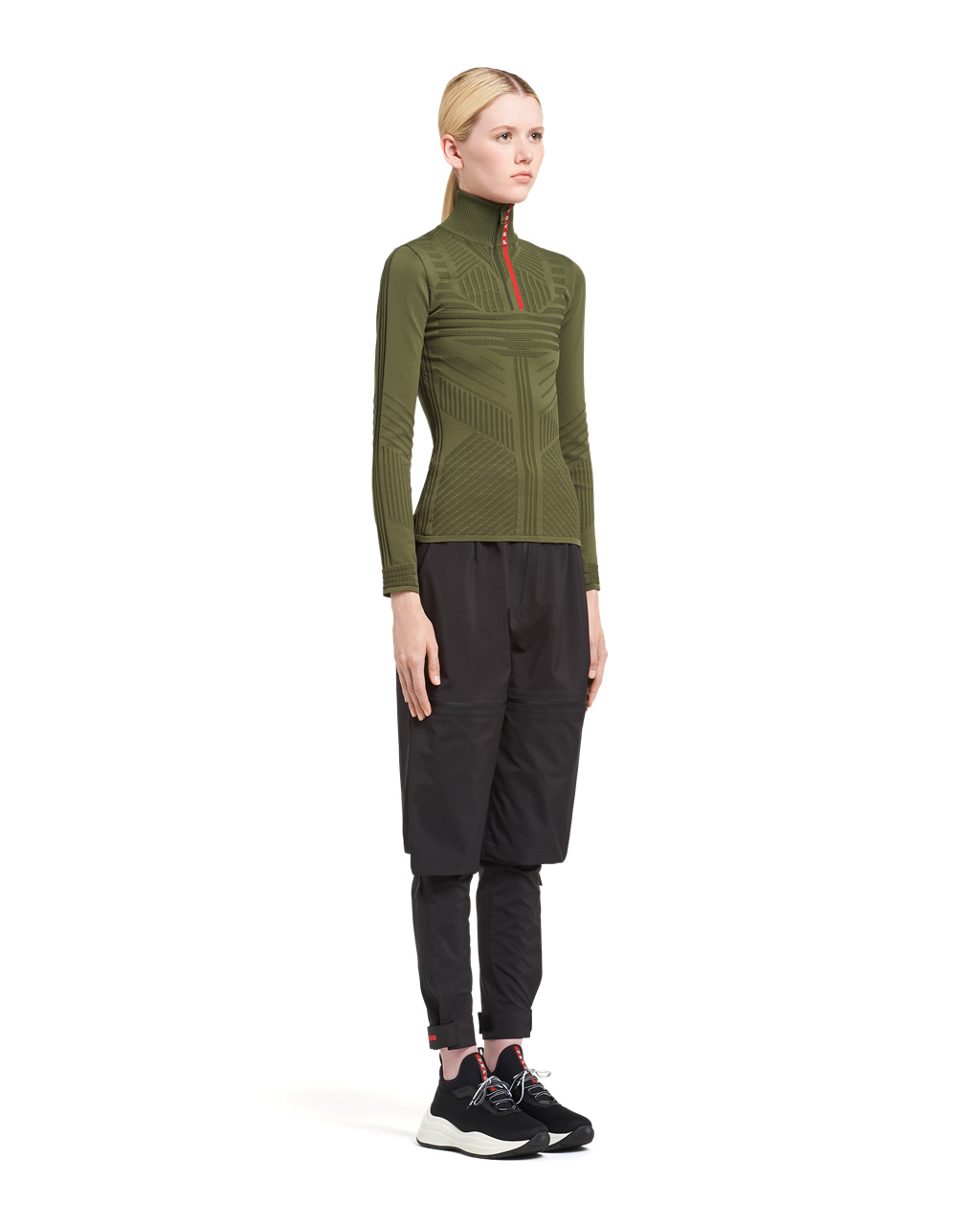 Prada Polyester Sports Top Military Green / Military Green | 3219LSFEP