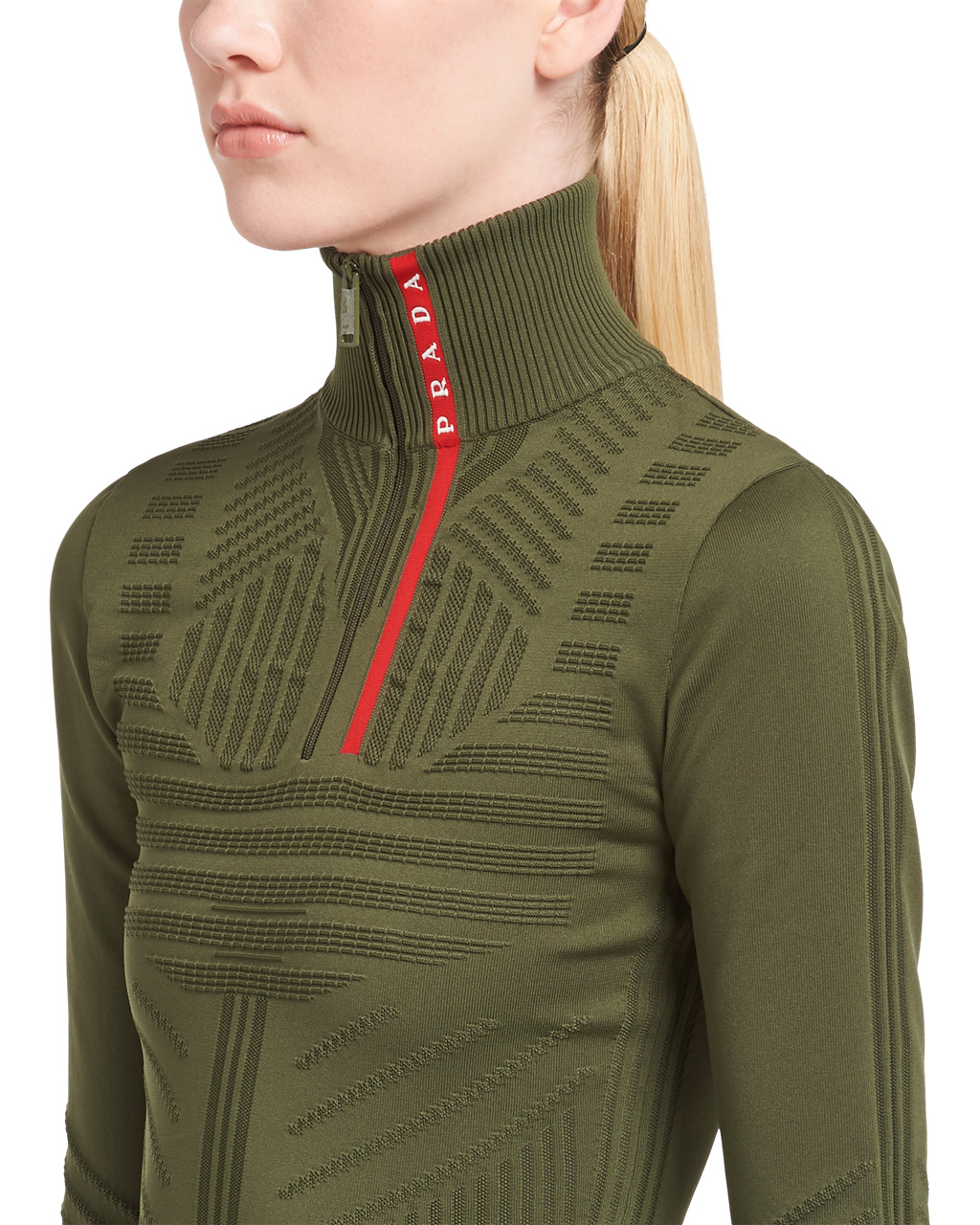 Prada Polyester Sports Top Military Green / Military Green | 3219LSFEP