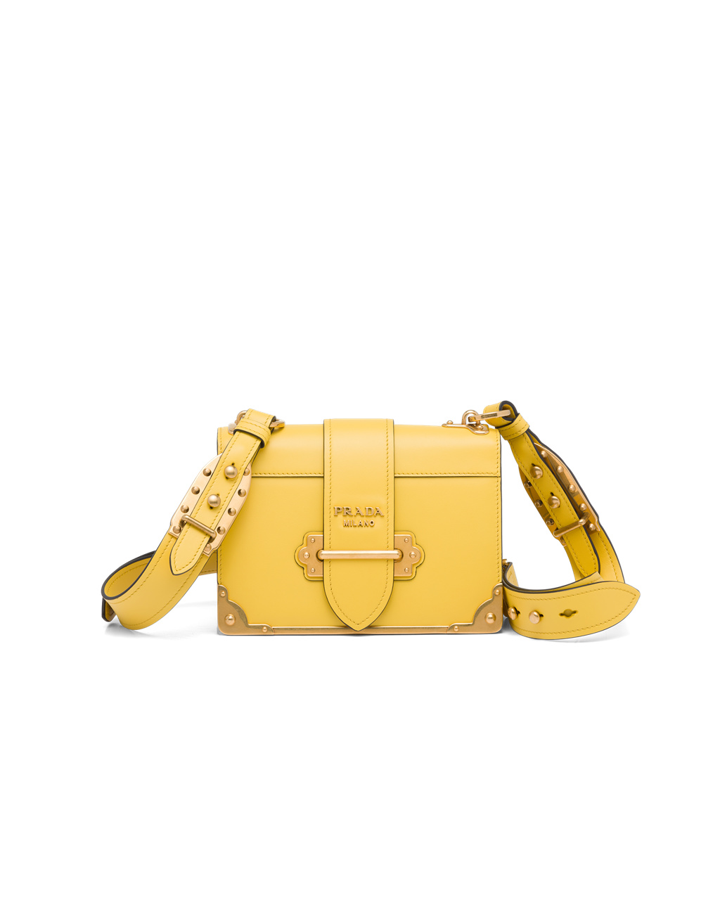 Prada Prada Cahier Leather Bag Sunny Yellow | 9457SCDNF