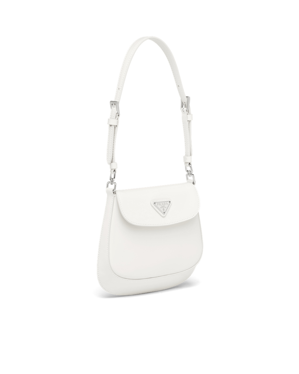 Prada Prada Cleo Brushed Leather Mini Bag White | 3871VYAKJ