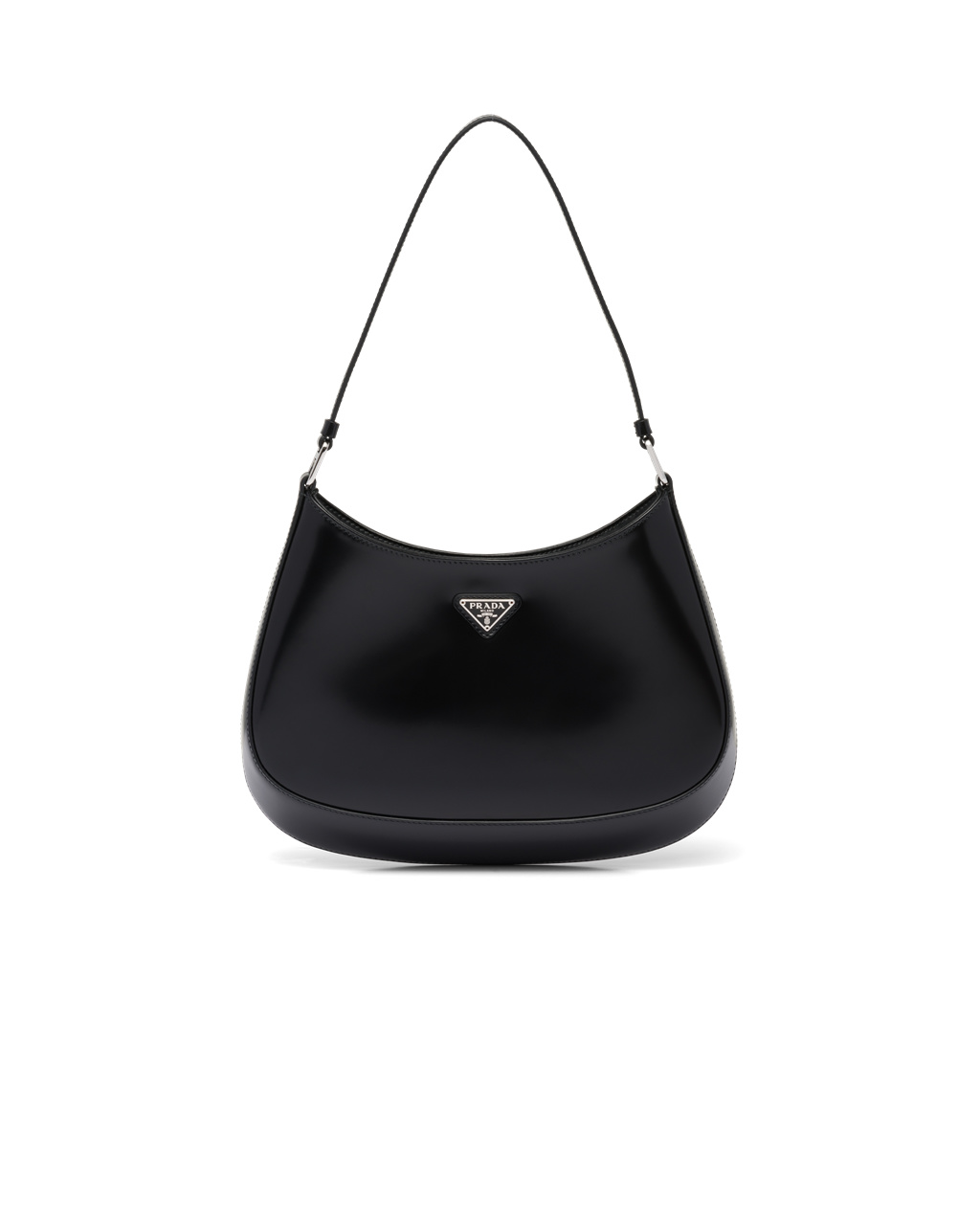 Prada Prada Cleo Brushed Leather Shoulder Bag Black | 0367WLZSN