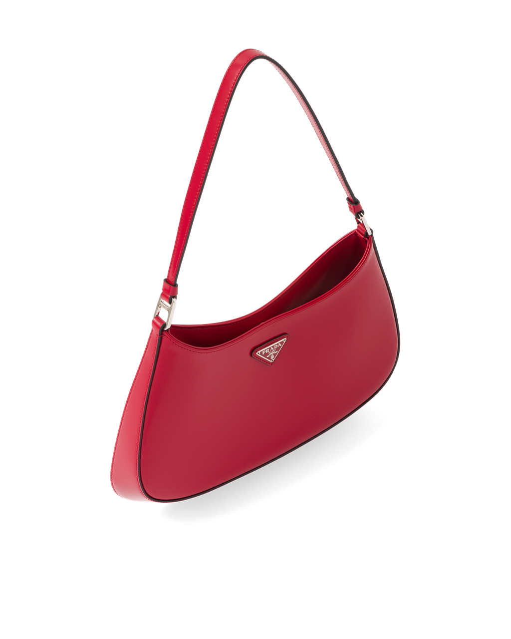 Prada Prada Cleo Brushed Leather Shoulder Bag Scarlet | 3657HQMWB