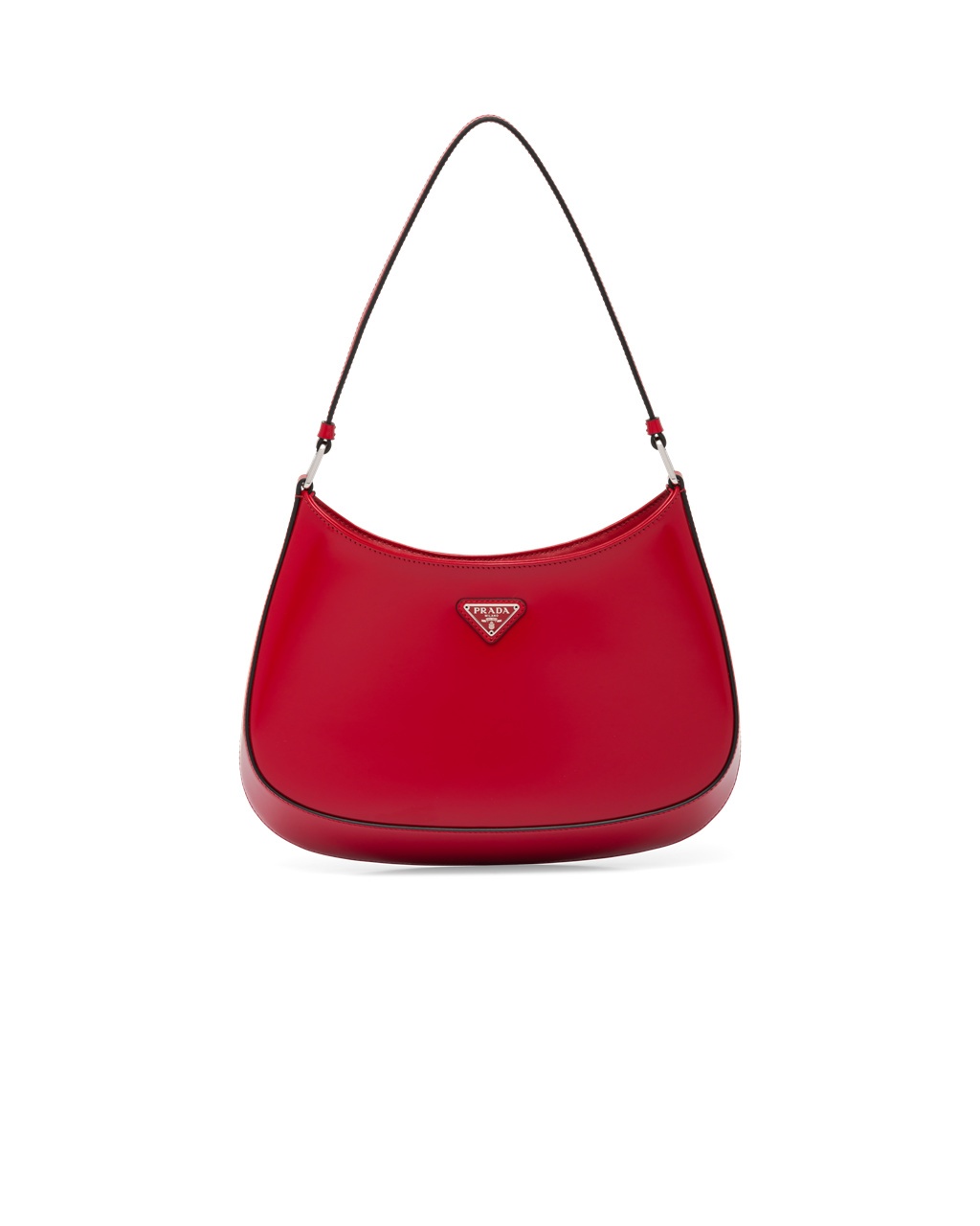 Prada Prada Cleo Brushed Leather Shoulder Bag Scarlet | 3657HQMWB