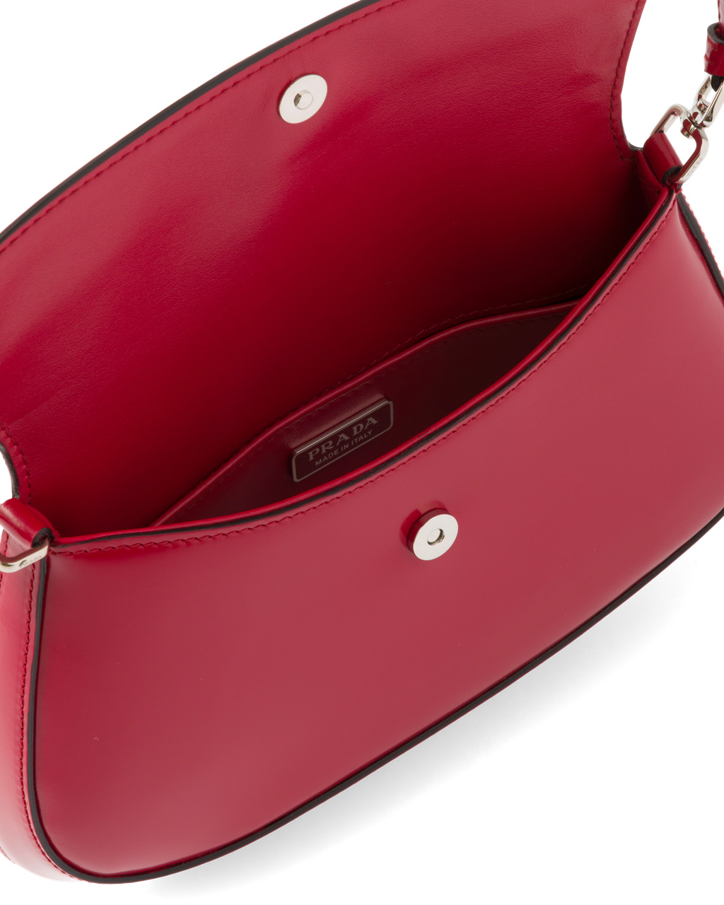 Prada Prada Cleo Brushed Leather Shoulder Bag With Flap Scarlet | 3801KSYZO