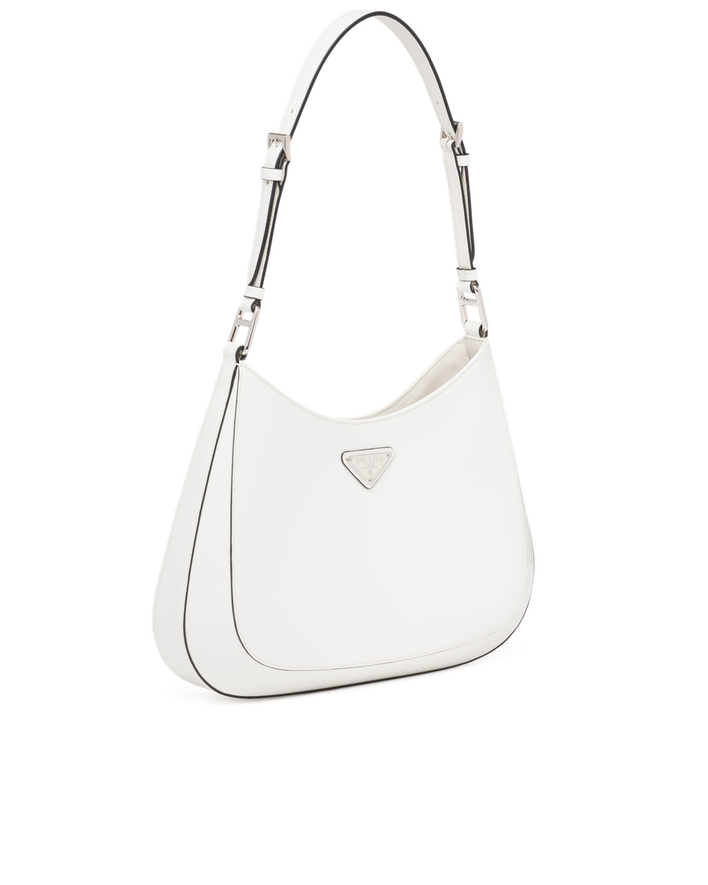 Prada Prada Cleo Brushed Leather Shoulder Bag White N | 4085CYBXO