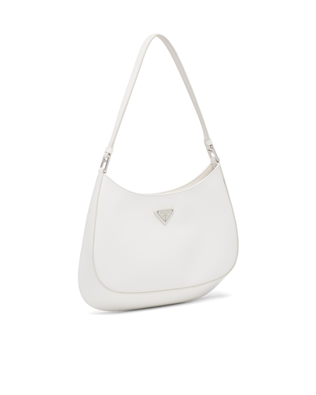 Prada Prada Cleo Brushed Leather Shoulder Bag White | 4193ZPYKC