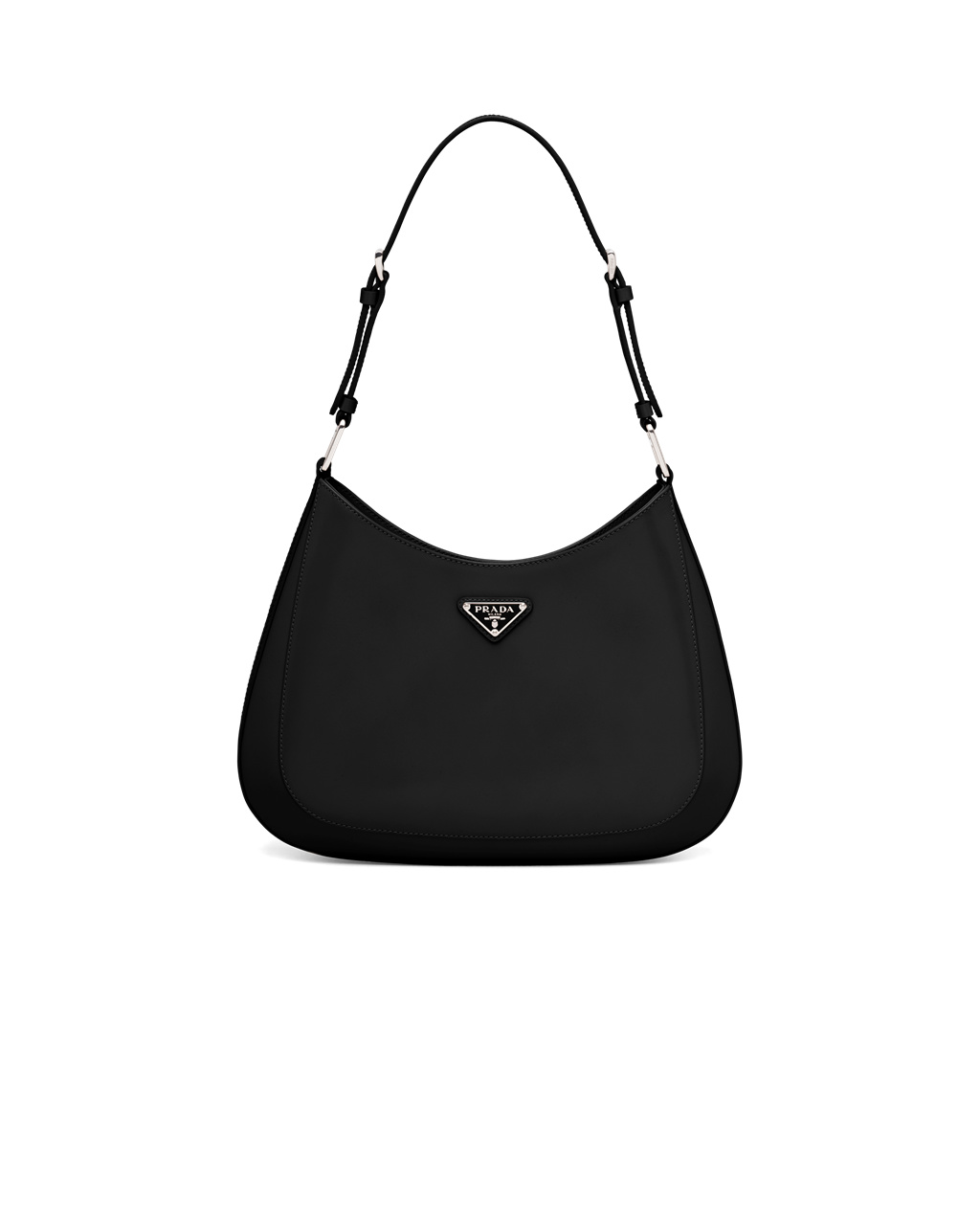 Prada Prada Cleo Brushed Leather Shoulder Bag Black | 5042UXVBE