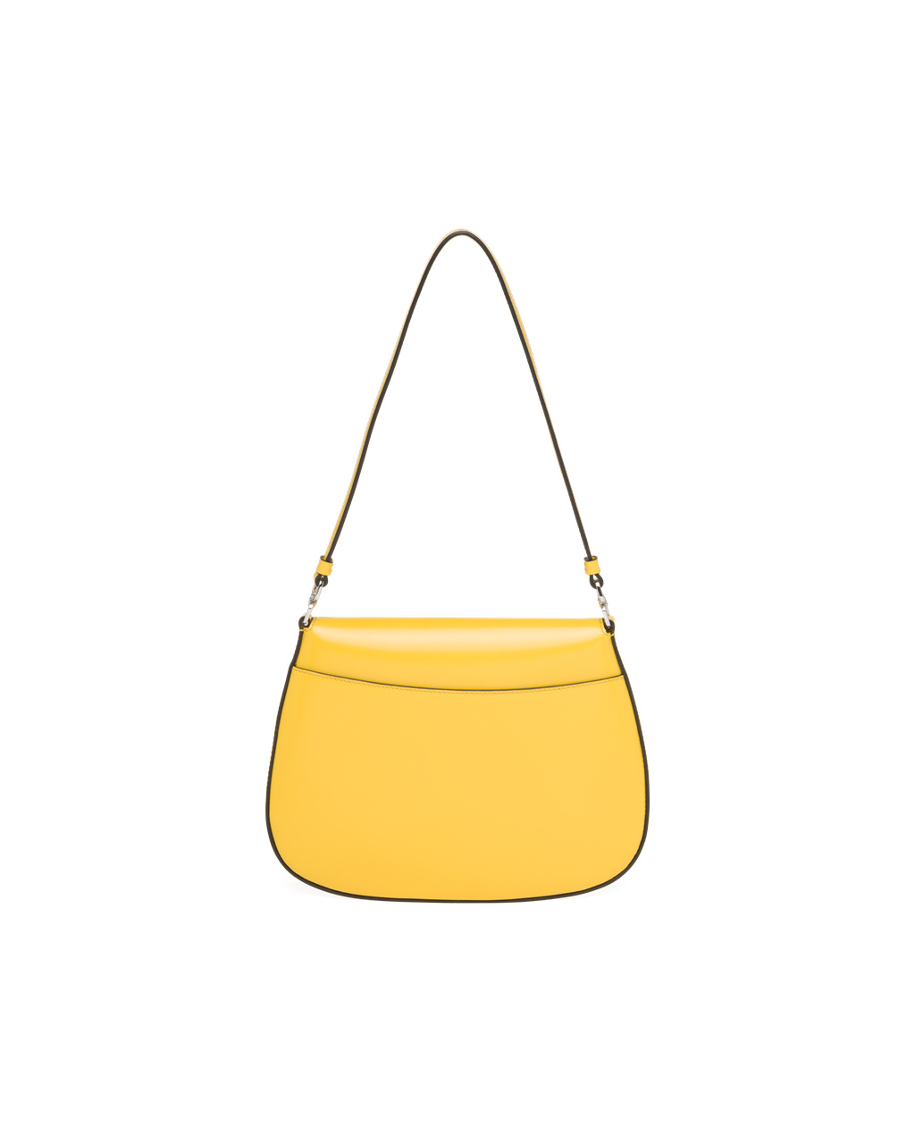 Prada Prada Cleo Brushed Leather Shoulder Bag With Flap Bright Yellow N | 8623FSYMJ