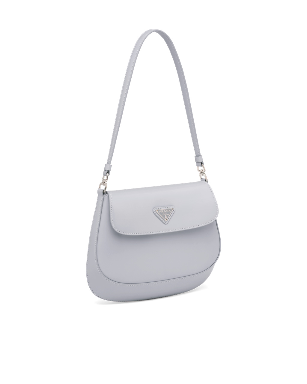 Prada Prada Cleo Brushed Leather Shoulder Bag With Flap Cornflower Blue | 9860WJPXZ