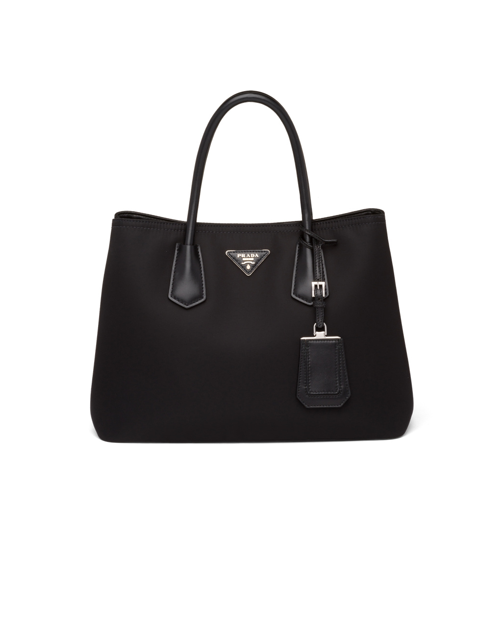 Prada Prada Double Nylon And Saffiano Leather Bag Black | 7534QIXOG