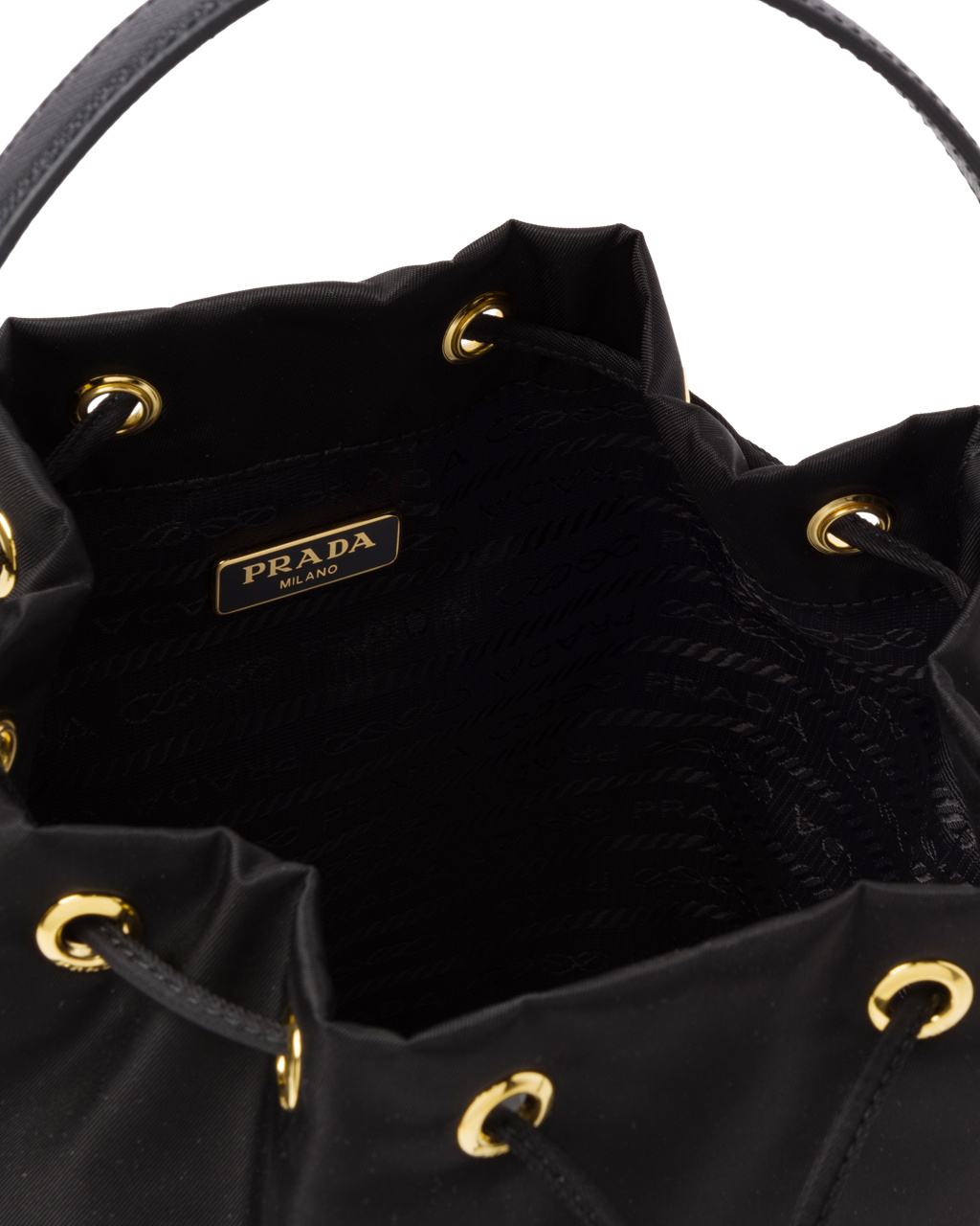 Prada Prada Duet Re-nylon Bucket Shoulder Bag Black | 0432QLYDA