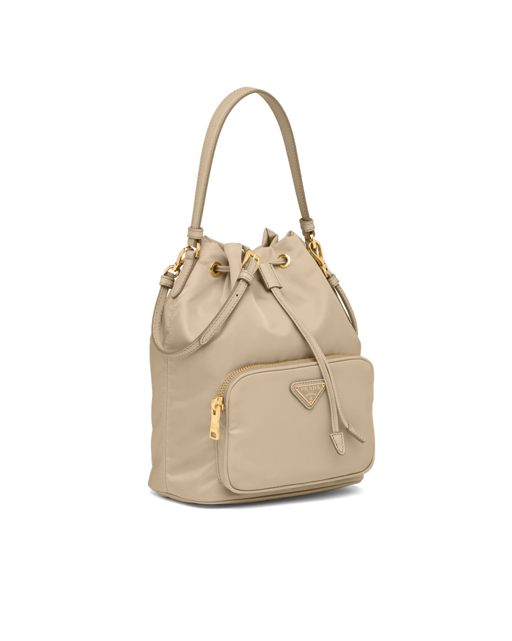 Prada Prada Duet Re-nylon Bucket Shoulder Bag Desert Beige | 5127ETSRN