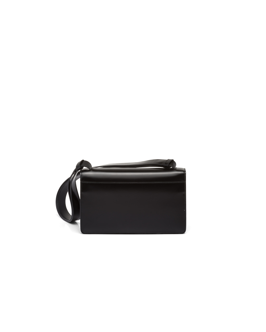 Prada Prada Emblème Brushed-leather Bag Black | 1978SMYOJ