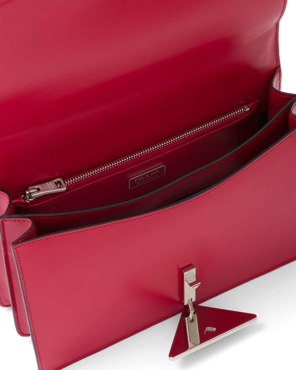 Prada Prada Emblème Brushed-leather Bag Scarlet | 3218KJFDU