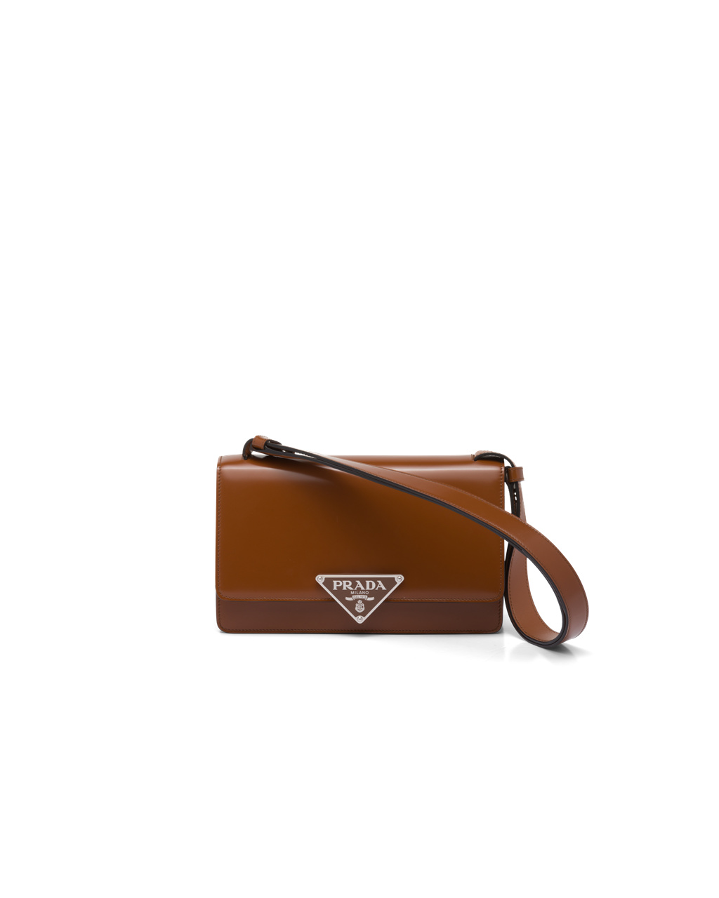 Prada Prada Emblème Brushed-leather Bag Tobacco | 4370KVURC