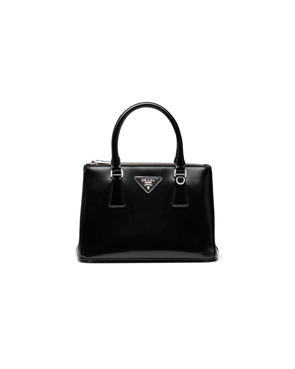 Prada Prada Galleria Brushed Leather Small Bag Black | 8973UQXYG