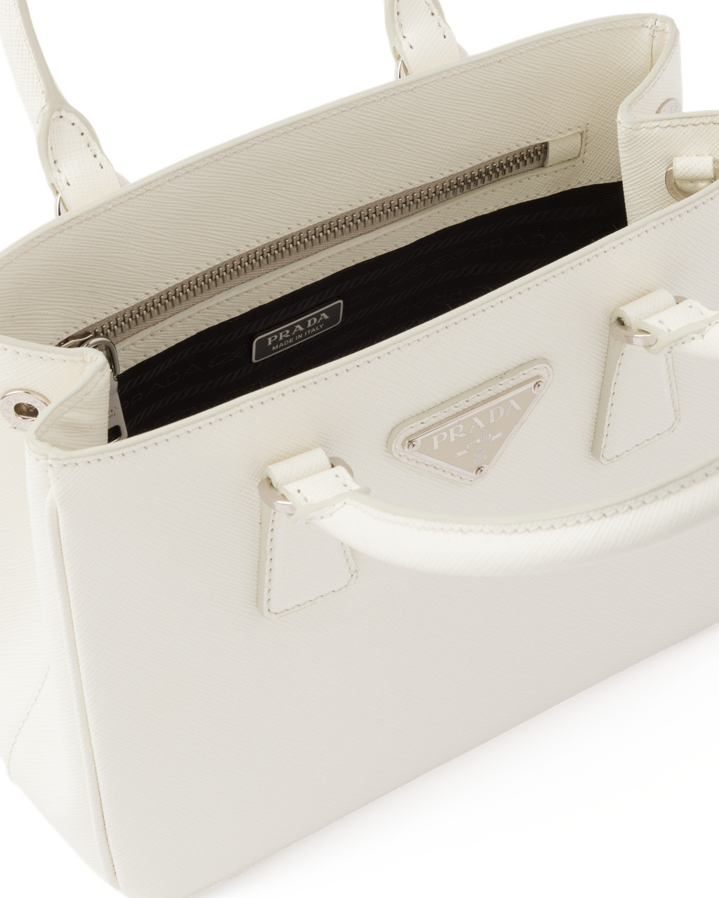 Prada Prada Galleria Saffiano Leather Mini-bag White | 7153CQTMF