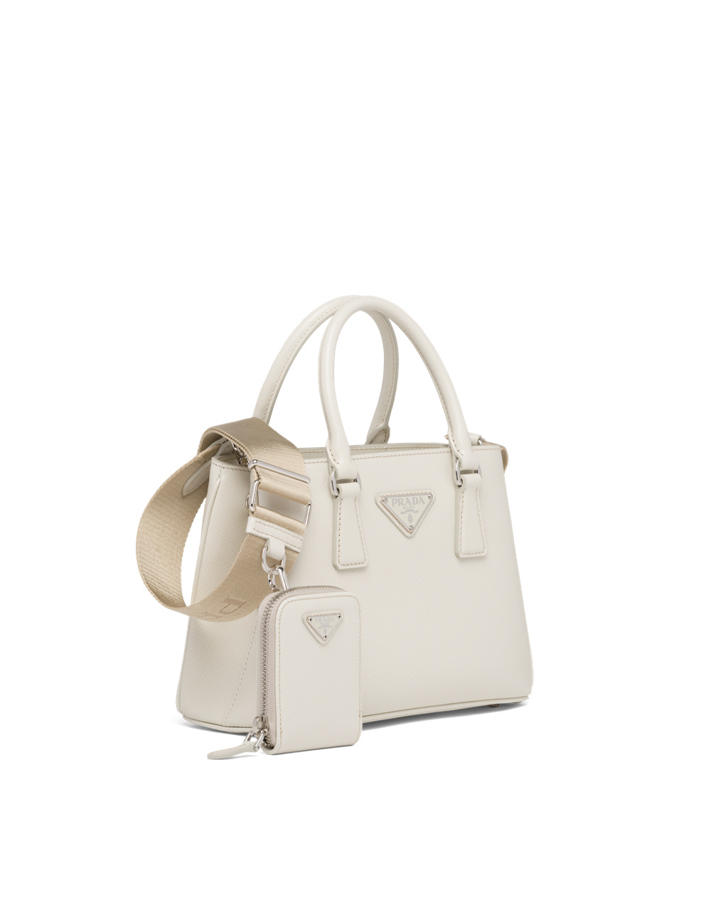 Prada Prada Galleria Saffiano Leather Mini Bag Chalk White | 9512FKJPD