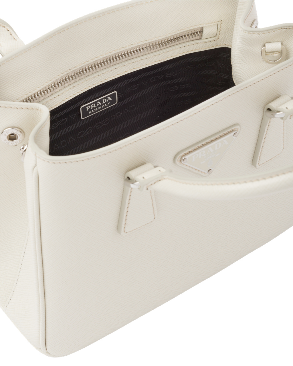 Prada Prada Galleria Saffiano Leather Mini Bag Chalk White | 9512FKJPD