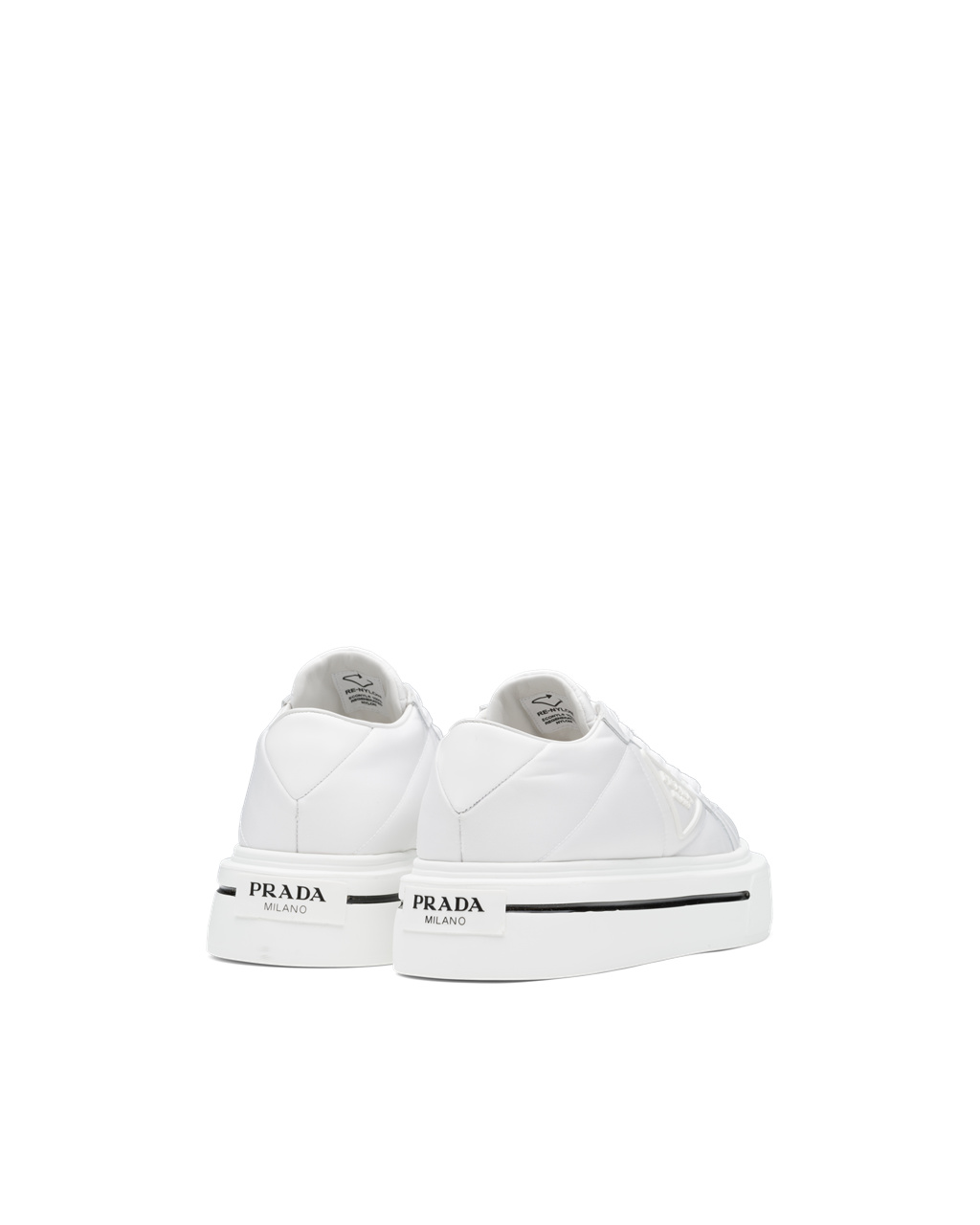 Prada Prada Macro Re-nylon And Brushed Leather Sneakers White | 0682AOGCJ