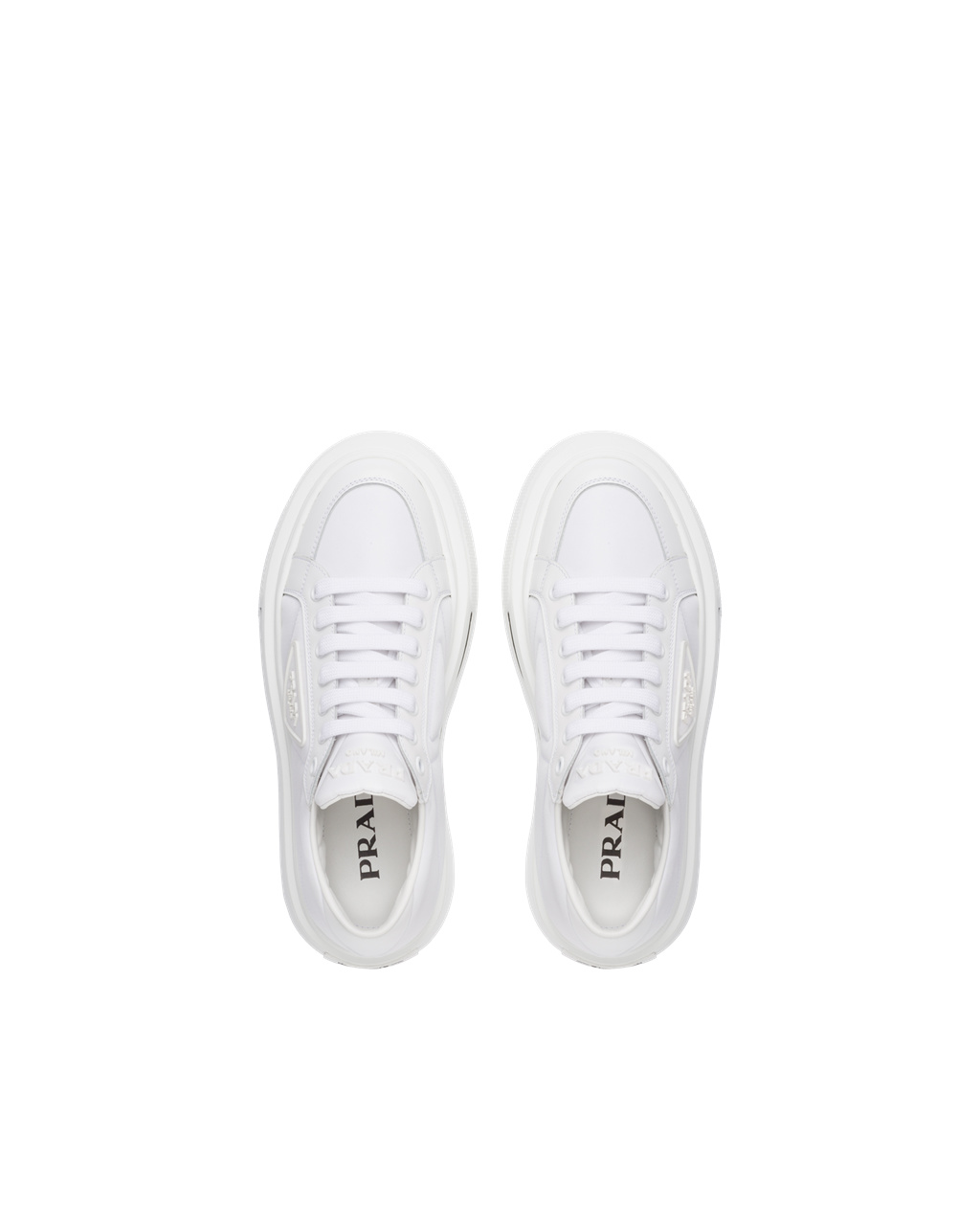 Prada Prada Macro Re-nylon And Brushed Leather Sneakers White | 0682AOGCJ