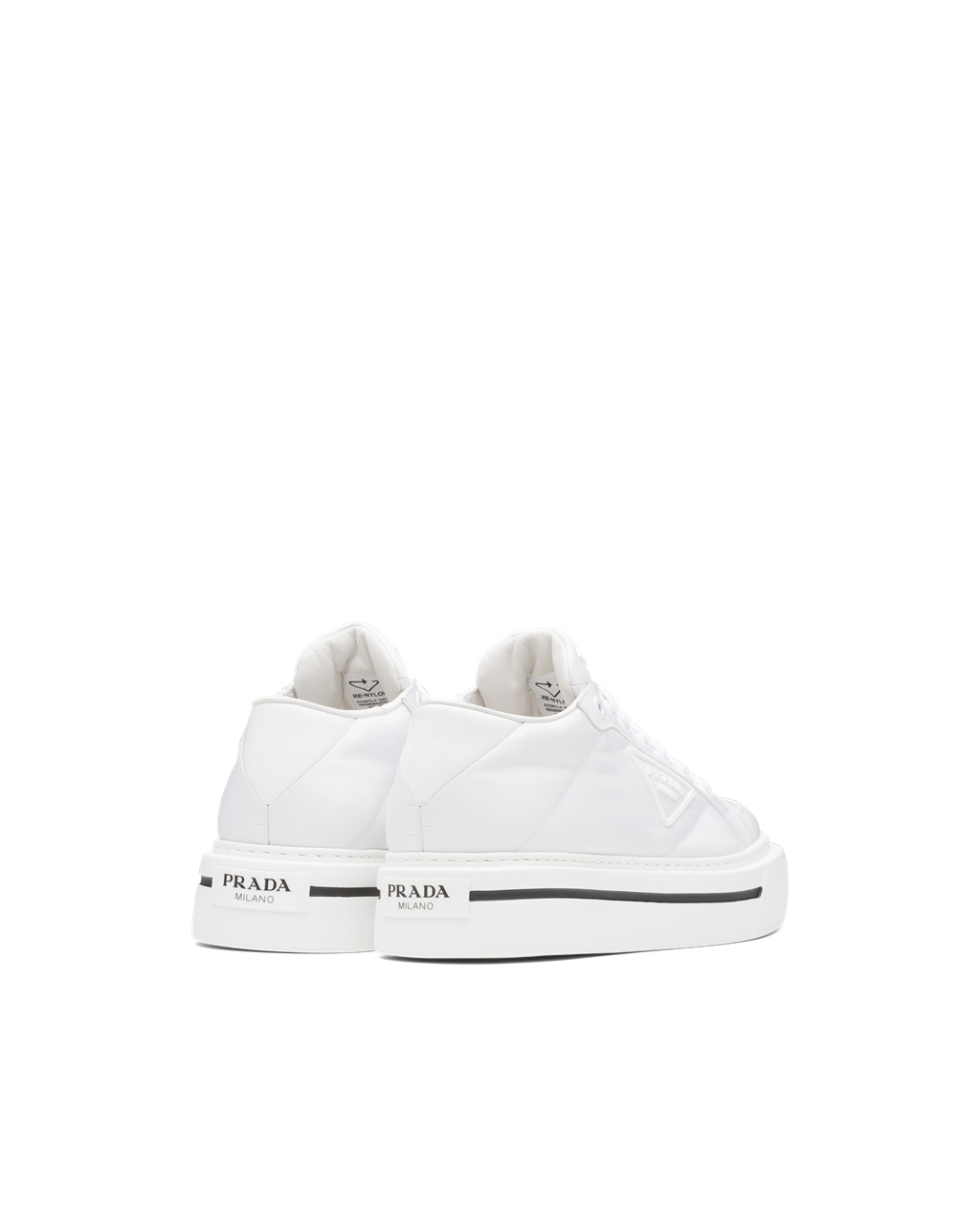 Prada Prada Macro Re-nylon And Brushed Leather Sneakers White | 1940DAJBK