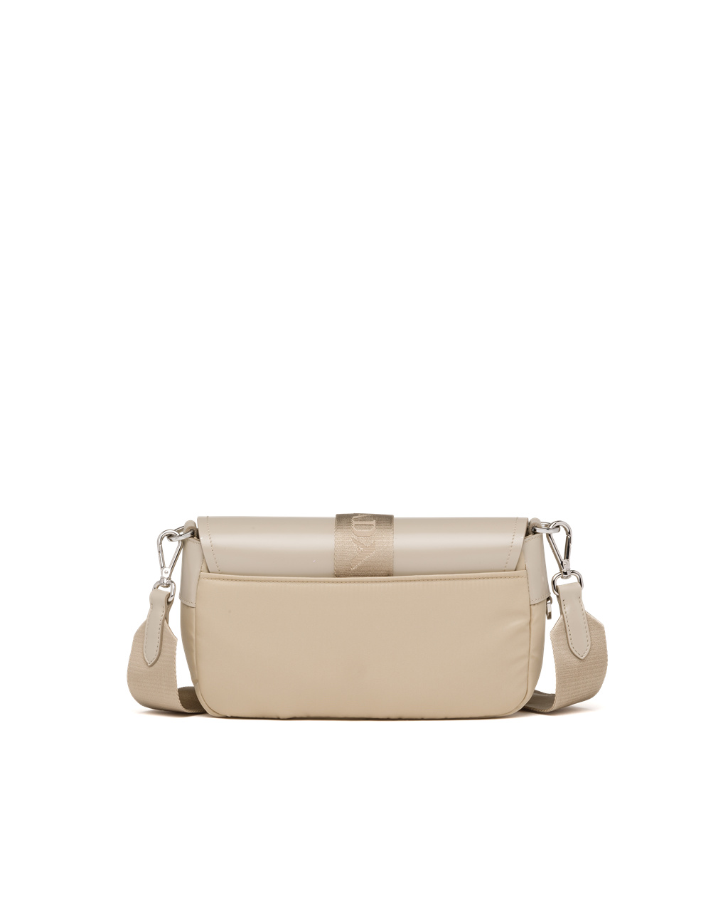 Prada Prada Pocket Nylon And Brushed Leather Bag Desert Beige | 7946QCYNB