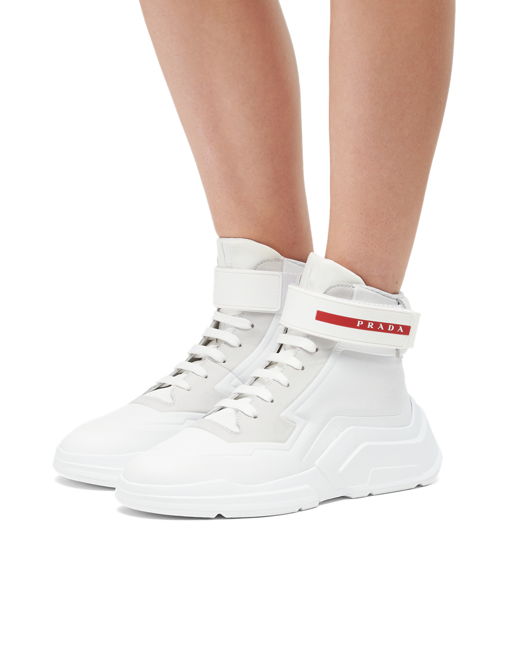 Prada Prada Polarius 19 Lr High-top Sneakers White | 7619GEQAO