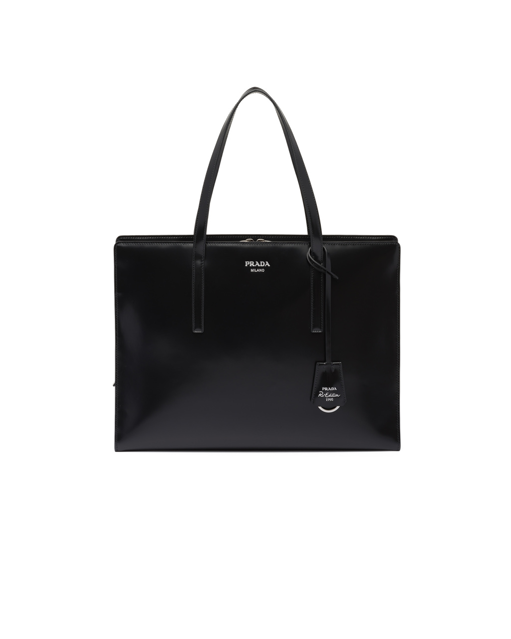 Prada Prada Re-edition 1995 Brushed-leather Large Handbag Black | 0637SEJUT