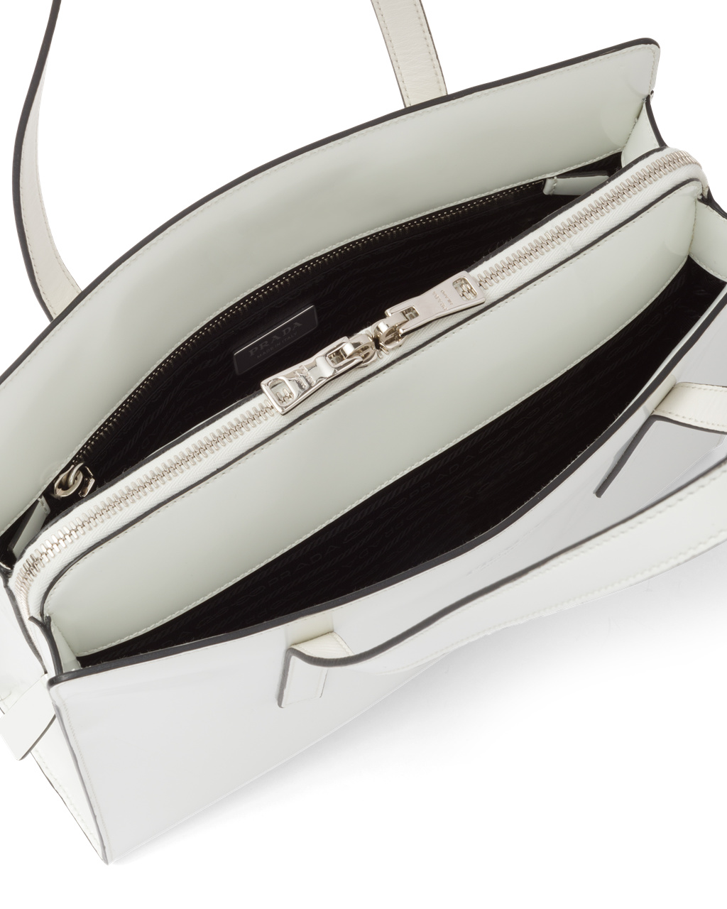 Prada Prada Re-edition 1995 Brushed-leather Medium Handbag White N | 8264QEKXT